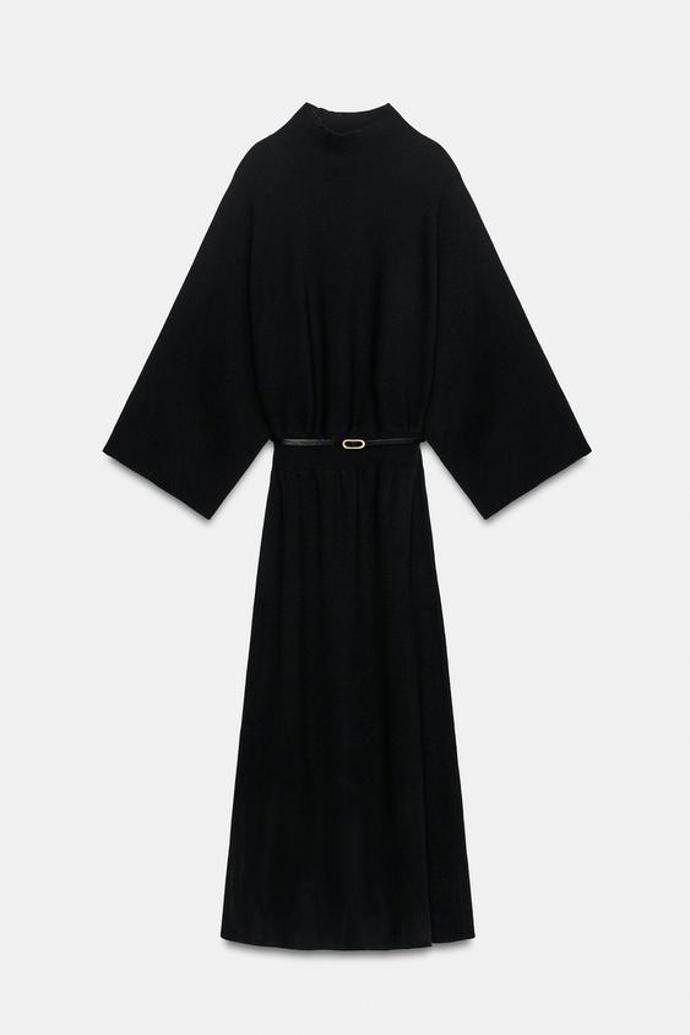 Úpletové šaty s páskem, Zara, 1 199 Kč