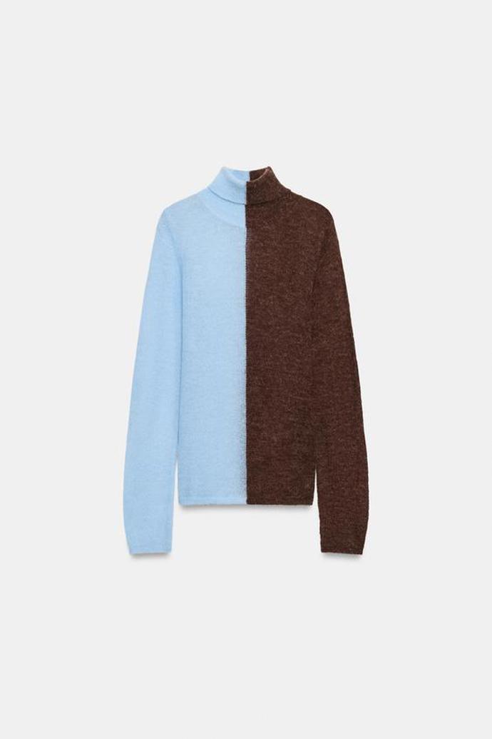 Úpletový svetr color block, Zara, 699 Kč