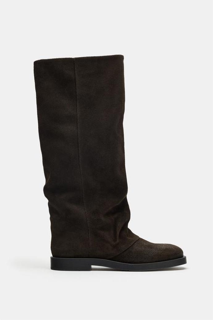 Kozačky ze štípaného semiše, Zara, 2799 Kč